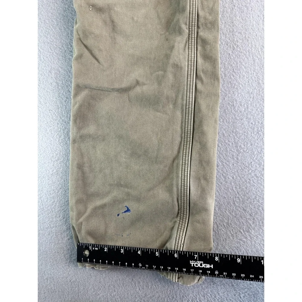 Carhartt Pants Mens 34x32 Green Relaxed Fit Flannel Lined Carpenter Workwear